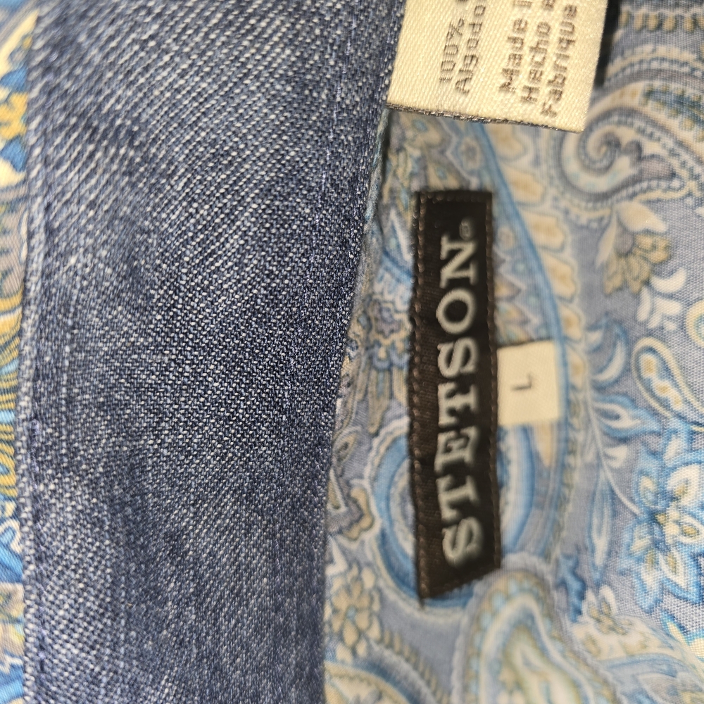 Stetson Blue Dress Shirt Elegant Classic Style